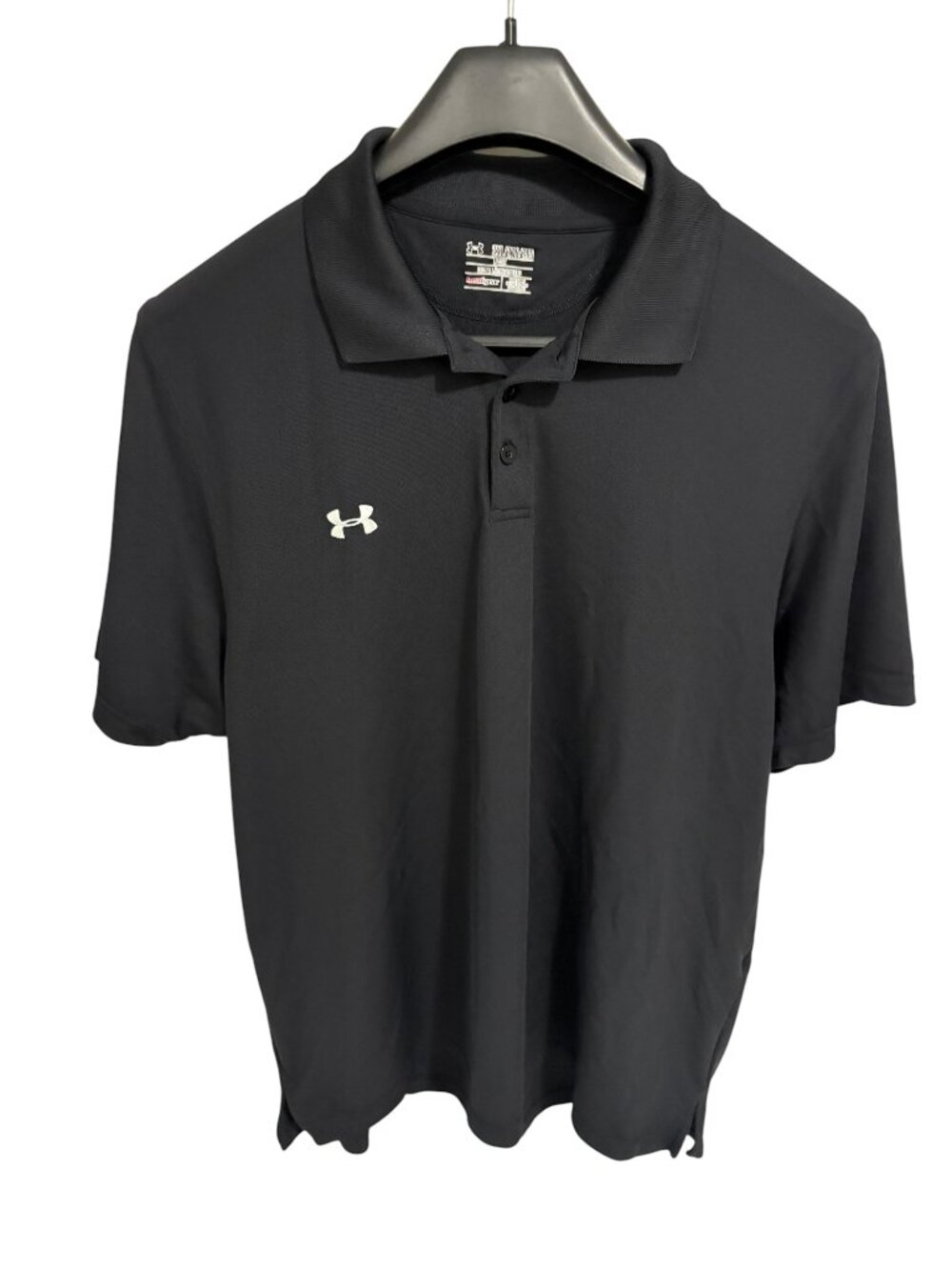 Under Armour Loose Fit Heat Gear Golf Casual Polo Shirt Size 2XL Black
